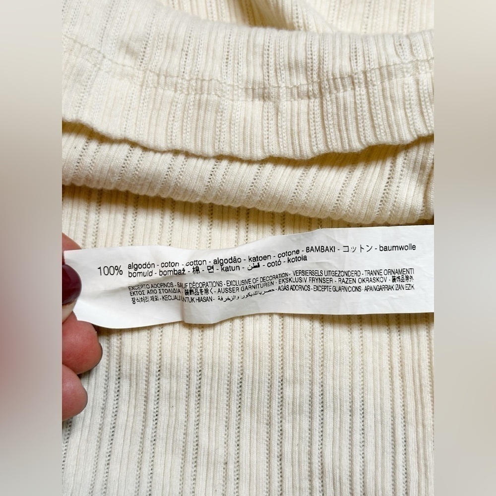 Zara Sleeveless Cream Sweater Tank Top Size 9/10 - Picture 8 of 10